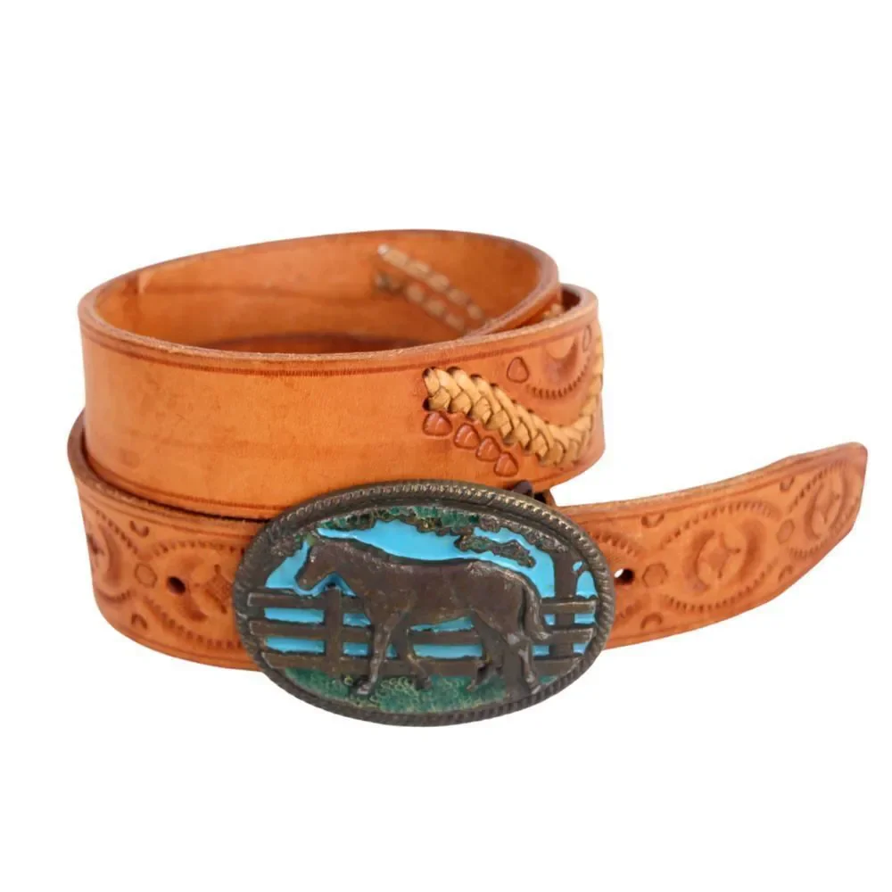 HANDCRAFTED TAN BROWN GENUINE LEATHER 1.5